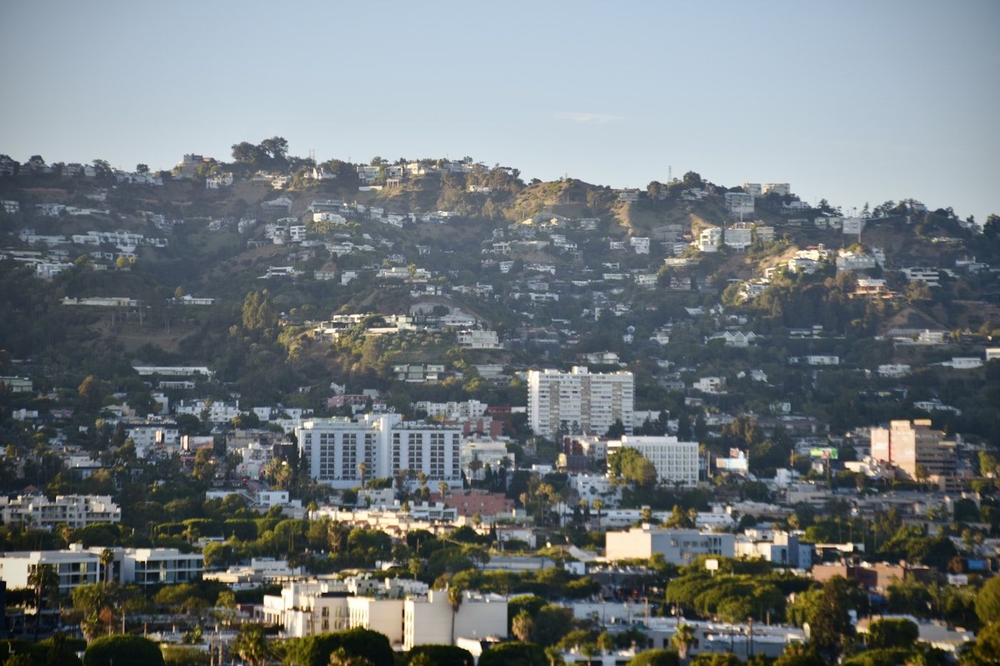 Sun-lit Los Angeles hillside homes